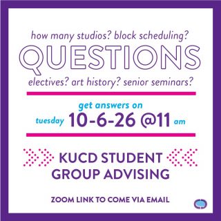 It’s that time of year! KUCD is holding a MANDATORY group advising meeting Tuesday, Oct. 6th during free hour 📢✍️ Watch from anywhere, link provided in your KU email
#kucd #advising #springsemester