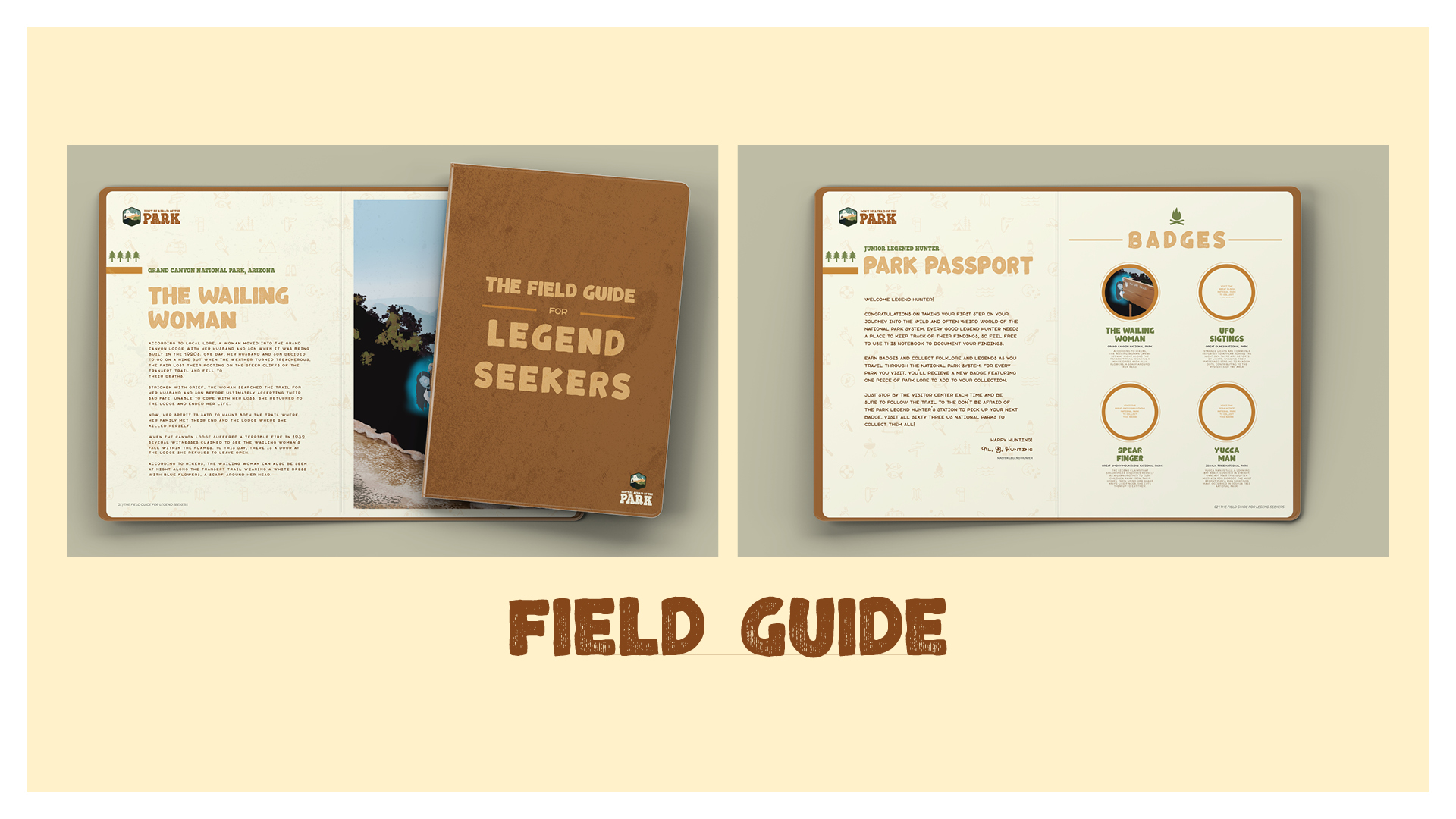 DontBeAfraidofthePark3 Park field guide and passport showing legend seeker badges for Grand Canyon National Park Arizona outdoor activities