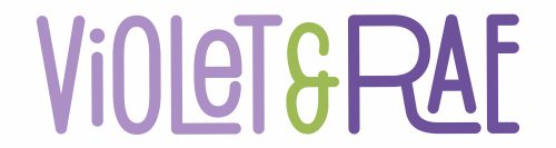 NPowlina_VioletRae Violet & Rae logo with purple text and green ampersand symbol on white background